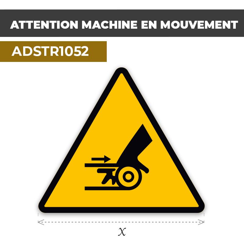 Autocollant | MACHINE EN MOUVEMENT | Format Triangle