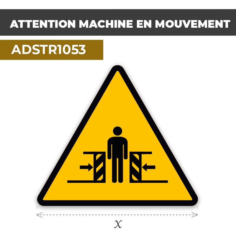 Autocollant | MACHINE EN MOUVEMENT | Format Triangle