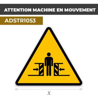Autocollant | MACHINE EN MOUVEMENT | Format Triangle