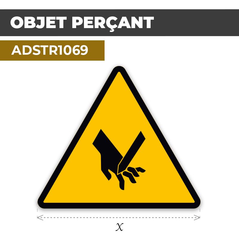 Autocollant | OBJET PERÇANT | Format Triangle