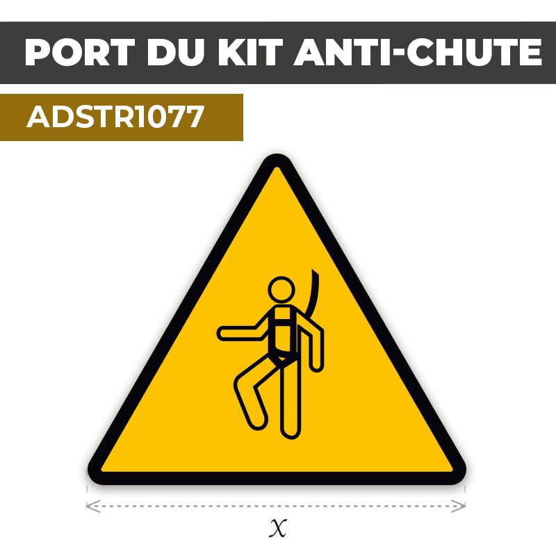 Autocollant | PORT DU KIT ANTI-CHUTE | Format Triangle