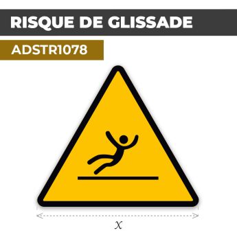 Autocollant | RISQUE DE GLISSADE | Format Triangle