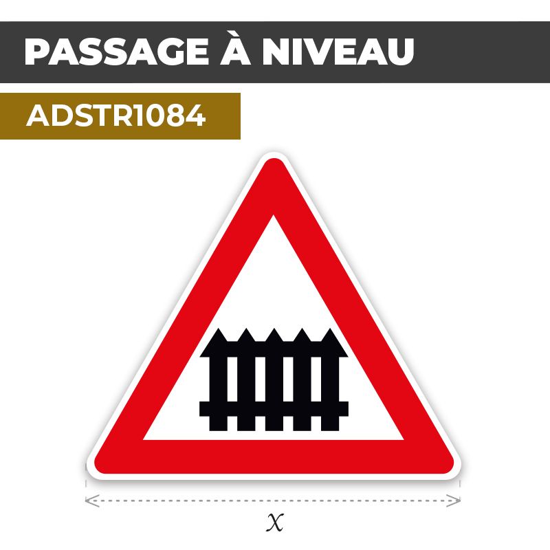 Autocollant | PASSAGE À NIVEAU | Format Triangle