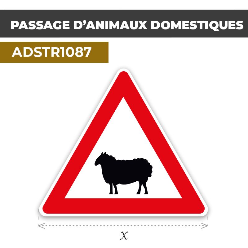 Autocollant | PASSAGE ANIMAUX | Format Triangle