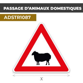Autocollant | PASSAGE ANIMAUX | Format Triangle