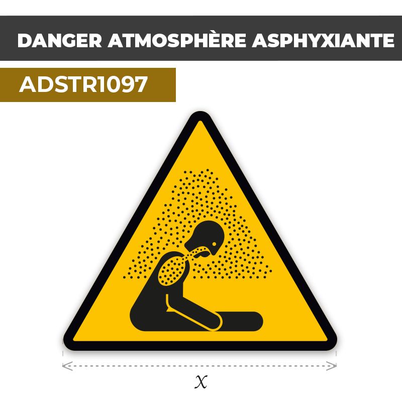 Autocollant | DANGER ATMOSPHÈRE ASPHYXIANTE | Industrie