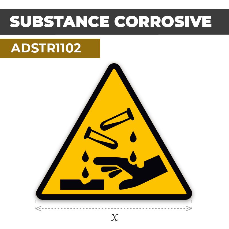 Autocollant | SUBSTANCE CORROSIVE | Produits dangereux
