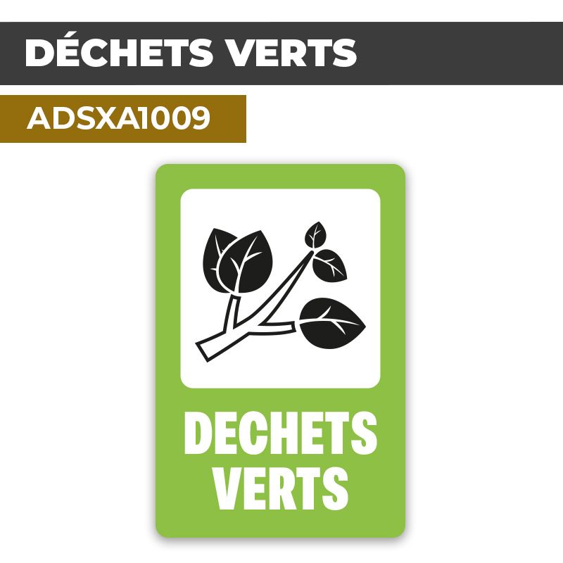 Autocollant DÉCHETS VERTS | Déchets et Poubelles