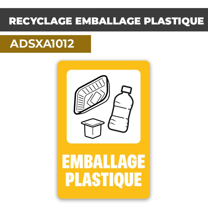 Autocollant RECYCLAGE EMBALLAGE PLASTIQUE | Tri Sélectif et Recyclage