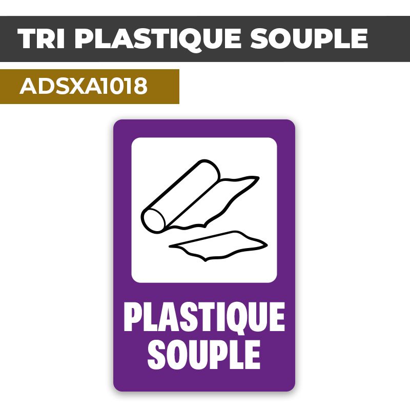 Autocollant TRI PLASTIQUE SOUPLE | Tri Sélectif et Recyclage