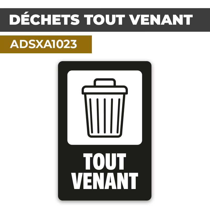 Autocollant DÉCHETS TOUT VENANT | Déchets et Poubelles