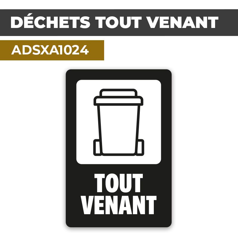 Autocollant DÉCHETS TOUT VENANT | Déchets et Poubelles