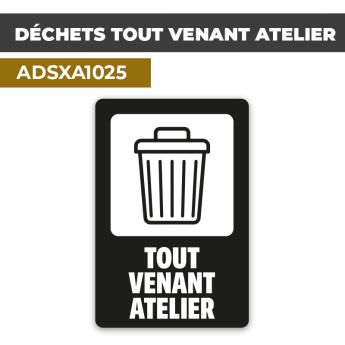Autocollant DÉCHETS TOUT VENANT ATELIER | Déchets et Poubelles