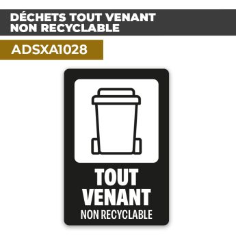 Autocollant DÉCHETS TOUT VENANT NON RECYCLABLE | Déchets et Poubelles