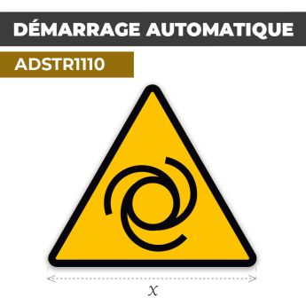Autocollant | DÉMARRAGE AUTOMATIQUE | Prudence