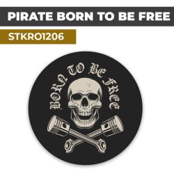 Sticker | PIRATE BORN TO BE FREE | Drapeau Pirate
