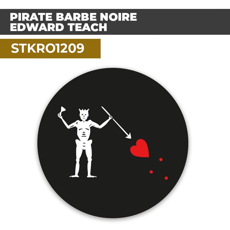 Sticker | PIRATE BARBE NOIRE EDWARD TEACH | Drapeau Pirate