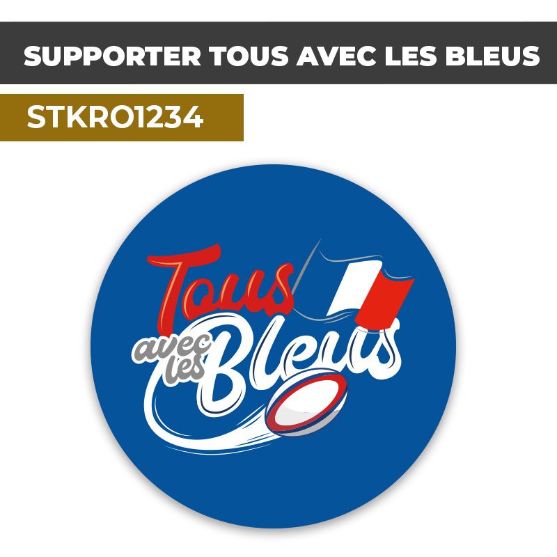 Sticker | SUPPORTER TOUS AVEC LES BLEUS | Sport