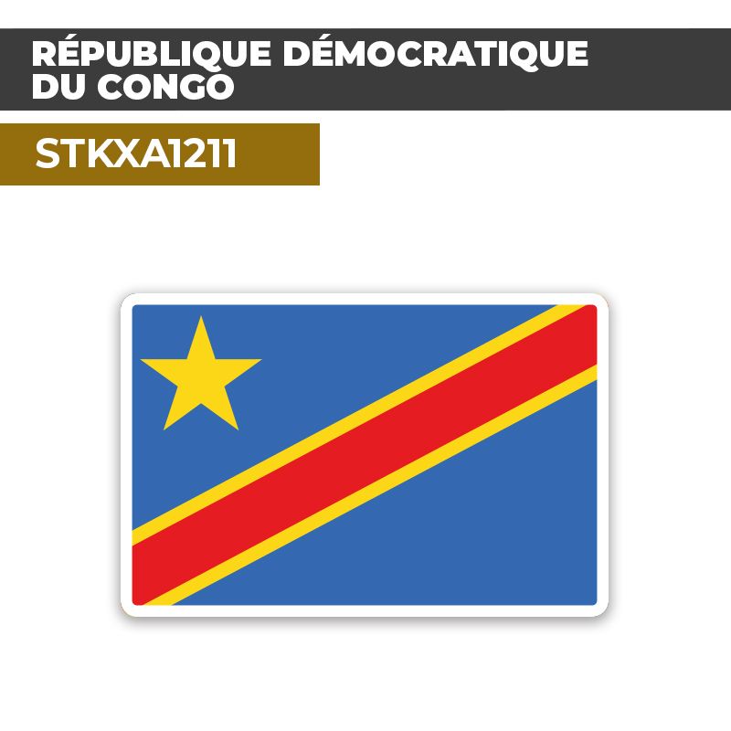 Sticker RÉPUBLIQUE DÉMOCRATIQUE DU CONGO | Drapeaux Pays