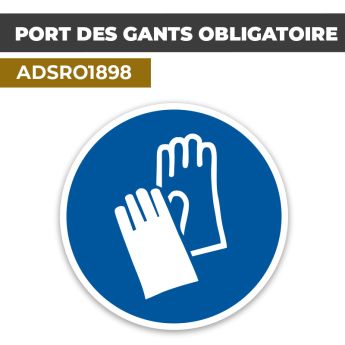 Autocollant PORT DES GANTS OBLIGATOIRES | Équipements de protection EPI