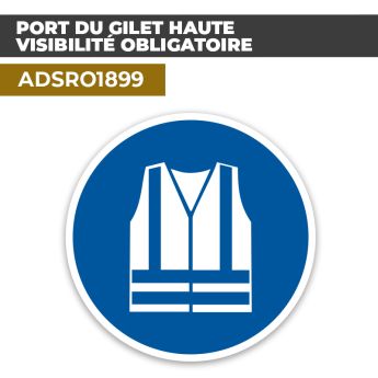 Autocollant PORT DU GILET HAUTE VISIBILITÉ OBLIGATOIRE | Équipements de protection EPI