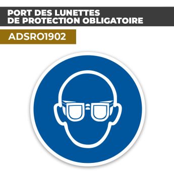 Autocollant PORT DES LUNETTES DE PROTECTION OBLIGATOIRE | Équipements de protection EPI