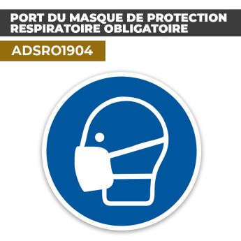 Autocollant PORT DU MASQUE DE PROTECTION RESPIRATOIRE OBLIGATOIRE | Équipements de protection EPI