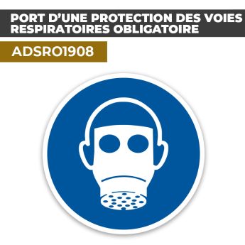 Autocollant PORT D'UNE PROTECTION DES VOIES RESPIRATOIRES OBLIGATOIRE | Équipements de protection EPI