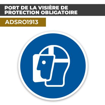 Autocollant PORT DE LA VISIÈRE DE PROTECTION OBLIGATOIRE | Équipements de protection EPI