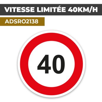 Autocollant | VITESSE LIMITÉE 40KM/H | Panneaux de signalisation