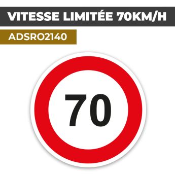 Autocollant | VITESSE LIMITÉE 70KM/H | Panneaux de signalisation