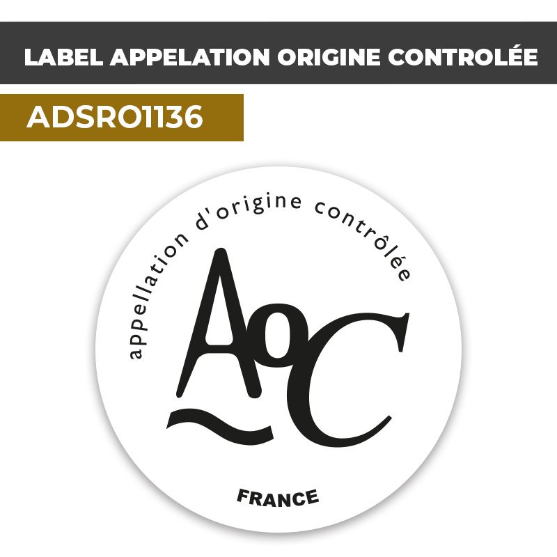 Autocollant LABEL AOC APPELATION ORIGINE CONTROLÉE | Labels et certifications