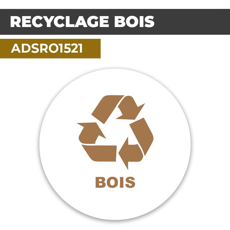 Autocollant RECYCLAGE BOIS | Tri sélectif