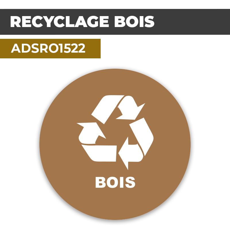 Autocollant RECYCLAGE BOIS | Tri sélectif