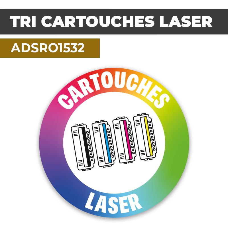 Autocollant TRI CARTOUCHES LASER | Tri sélectif et recyclage