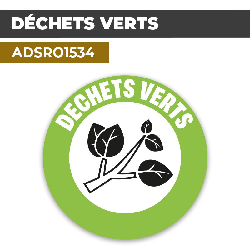 Autocollant DÉCHETS VERTS | TRI DES VÉGÉTAUX