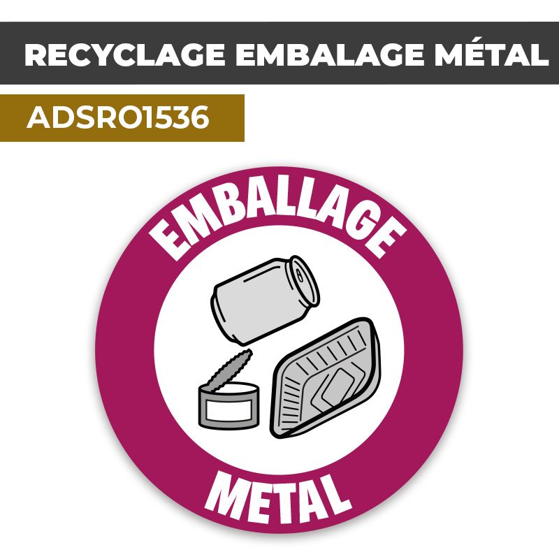 Autocollant RECYCLAGE EMBALLAGE MÉTAL | Tri sélectif