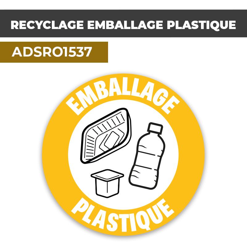 Autocollant RECYCLAGE EMBALLAGE PLASTIQUE | Tri sélectif
