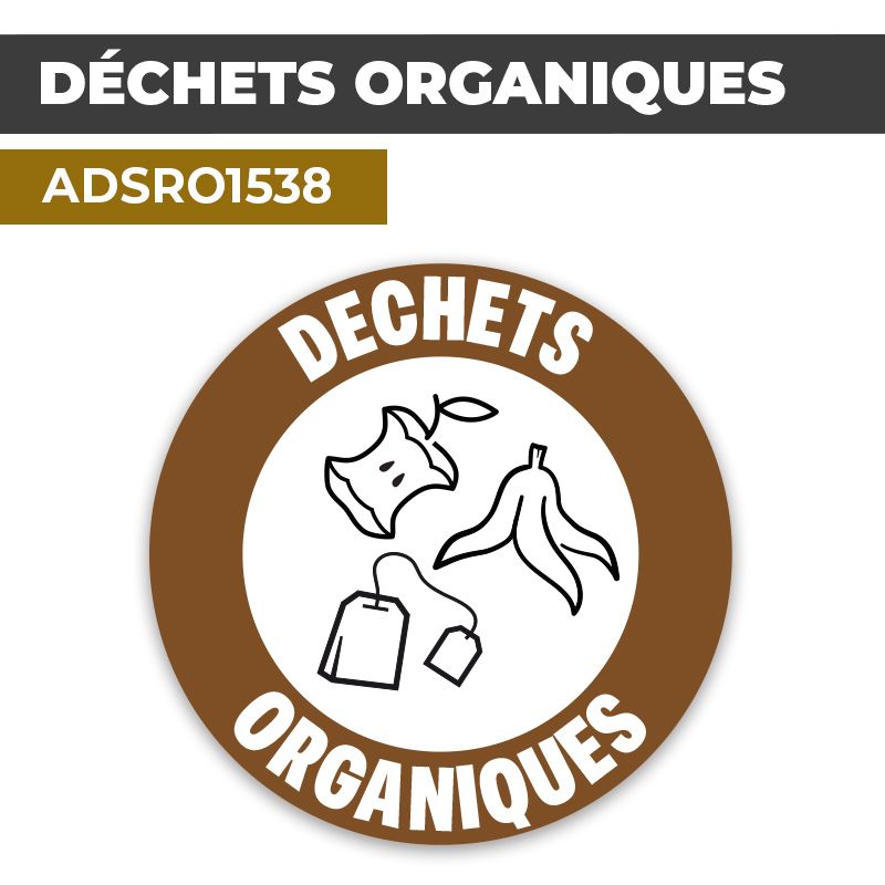 Autocollant DÉCHETS ORGANIQUES | Déchets et compost