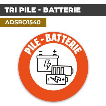 Autocollant TRI PILE BATTERIE | Tri sélectif et recyclage