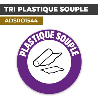 Autocollant TRI PLASTIQUE SOUPLE | Tri sélectif et recyclage