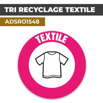 Autocollant TRI RECYCLAGE TEXTILE | Tri sélectif