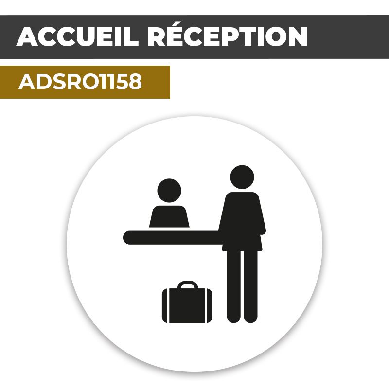 Autocollant ACCUEIL RÉCEPTION | Comptoir d'accueil