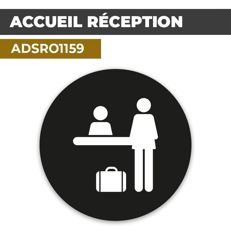 Autocollant ACCUEIL RÉCEPTION | Comptoir d'accueil