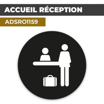 Autocollant ACCUEIL RÉCEPTION | Comptoir d'accueil