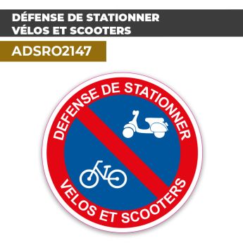 Autocollant DÉFENSE DE STATIONNER VÉLOS ET SCOOTERS | Stationnement interdit