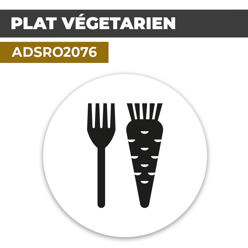 Autocollant PLAT VÉGÉTARIEN | Cuisine végétarienne