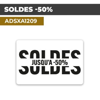Autocollant | SOLDES -50% | Promotions