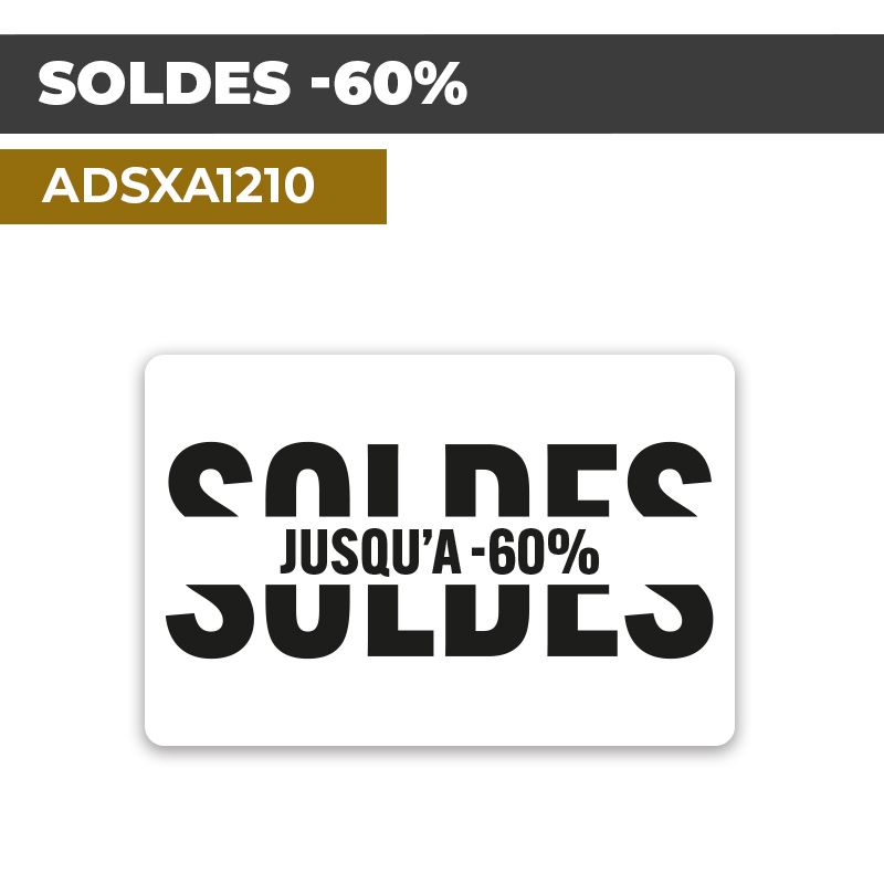 Autocollant | SOLDES -60% | Promotions