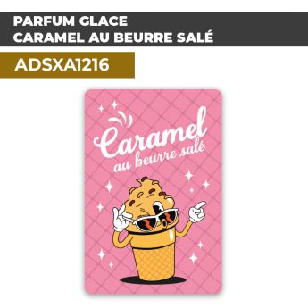 Autocollant | PARFUM GLACE CARAMEL BEURRE SALÉ | Présentation de produits de restauration